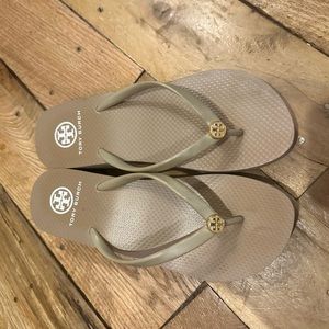 Tory Burch wedge flip flops